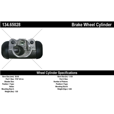 Cylindre de roue arrière gauche  by CENTRIC PARTS - 134.65028 pa1