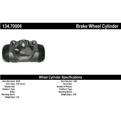 Cylindre de roue arrière gauche  by CENTRIC PARTS - 134.70006 pa2