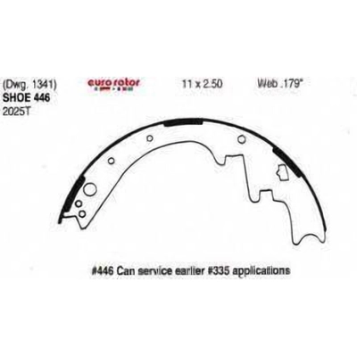 Rear New Brake Shoes by EUROROTOR - 446R pa4