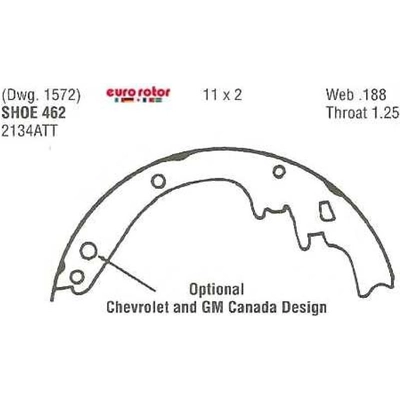 Rear New Brake Shoes by EUROROTOR - 462R pa4
