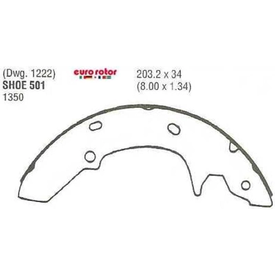 Rear New Brake Shoes by EUROROTOR - 501 pa4