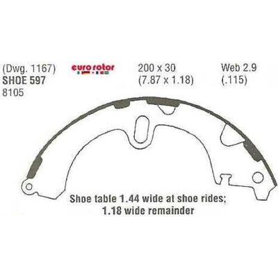 EUROROTOR - 597 - Rear New Brake Shoes pa4