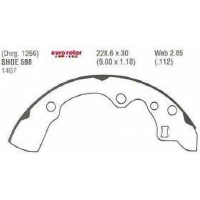 Rear New Brake Shoes by EUROROTOR - 598 pa1
