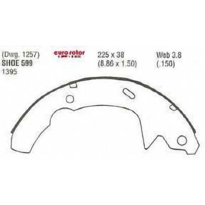 Rear New Brake Shoes by EUROROTOR - 599 pa3