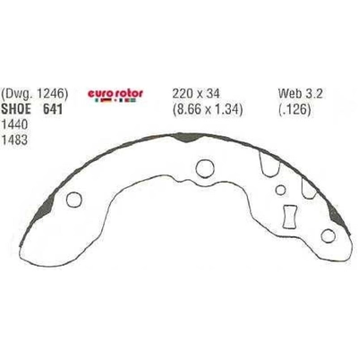 Rear New Brake Shoes by EUROROTOR - 641 pa4
