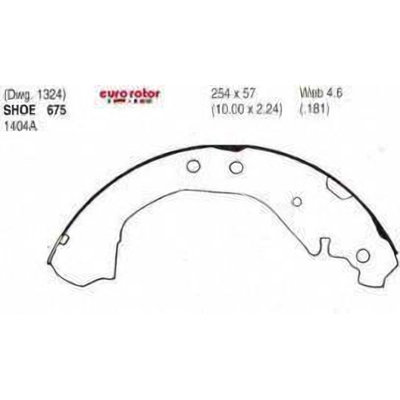 Rear New Brake Shoes by EUROROTOR - 675 pa1