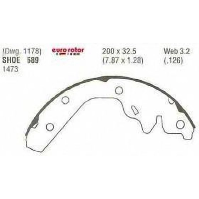 Rear New Brake Shoes by EUROROTOR - 689 pa1