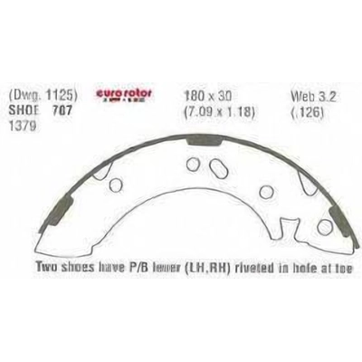 Rear New Brake Shoes by EUROROTOR - 707 pa1