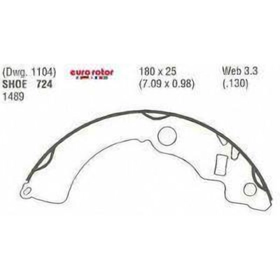 Rear New Brake Shoes by EUROROTOR - 724 pa1