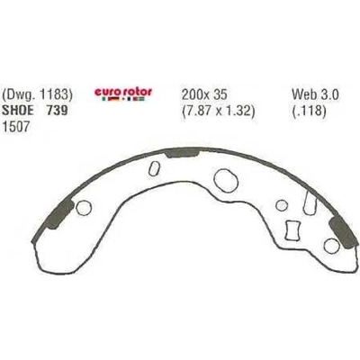 Rear New Brake Shoes by EUROROTOR - 739 pa4