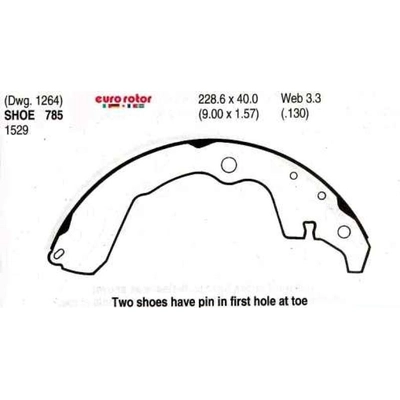 EUROROTOR - 785 - Rear New Brake Shoes pa4