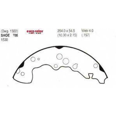 Rear New Brake Shoes by EUROROTOR - 786 pa3