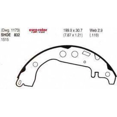 Rear New Brake Shoes by EUROROTOR - 832 pa1