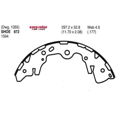 Rear New Brake Shoes by EUROROTOR - 872 pa4