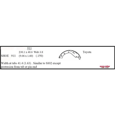 Rear New Brake Shoes by EUROROTOR - 911 pa4