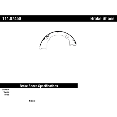 Rear Parking Brake Shoes by CENTRIC PARTS - 111.07450 pa1