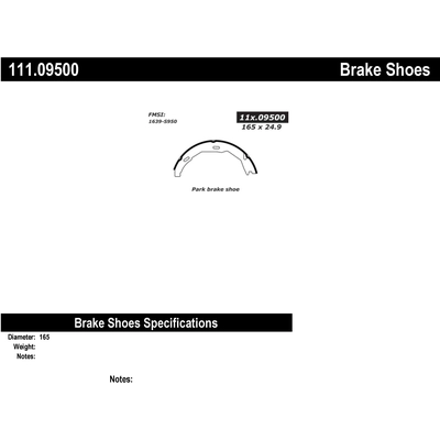 Rear Parking Brake Shoes by CENTRIC PARTS - 111.09500 pa1