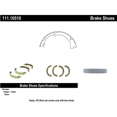 Rear Parking Brake Shoes by CENTRIC PARTS - 111.10510 pa4
