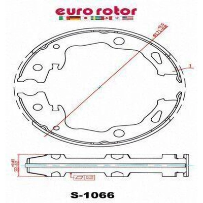 Rear Parking Brake Shoes by EUROROTOR - 1066 pa1