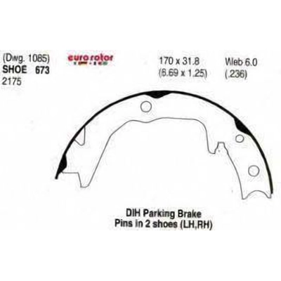 Rear Parking Brake Shoes by EUROROTOR - 673 pa2