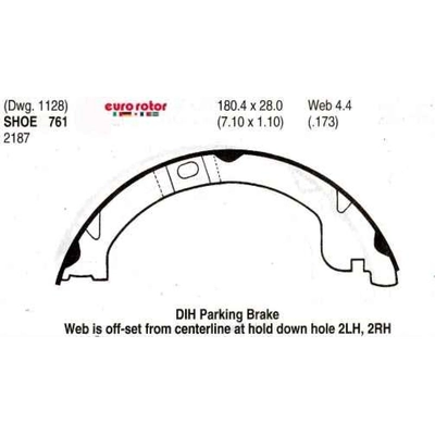 EUROROTOR - 761 - Rear Parking Brake Shoe pa3
