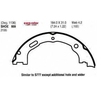 Rear Parking Brake Shoes by EUROROTOR - 809 pa3