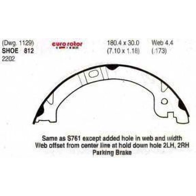 Rear Parking Brake Shoes by EUROROTOR - 812 pa3