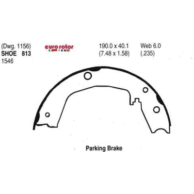 Rear Parking Brake Shoes by EUROROTOR - 813 pa3
