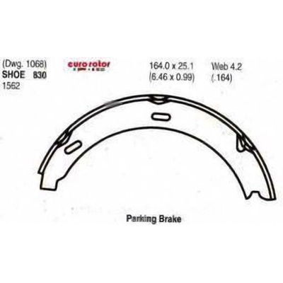 Patins de frein de stationnement arri�re by EUROROTOR - 830 pa2