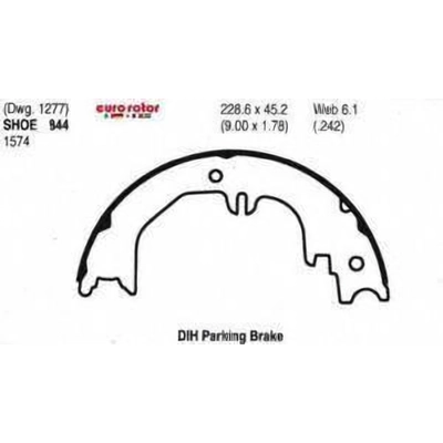 Rear Parking Brake Shoes by EUROROTOR - 844 pa1