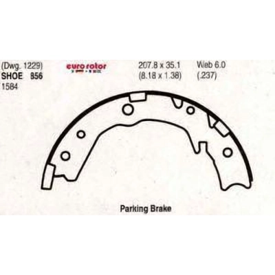 Rear Parking Brake Shoes by EUROROTOR - 856 pa3