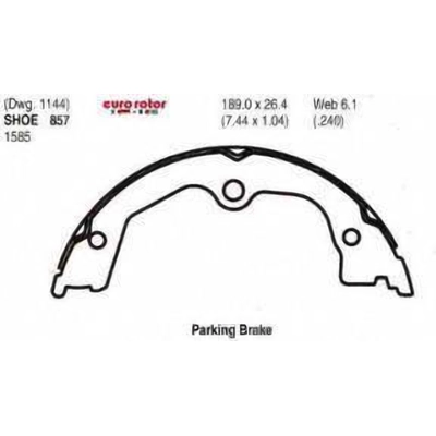 Rear Parking Brake Shoes by EUROROTOR - 857 pa2