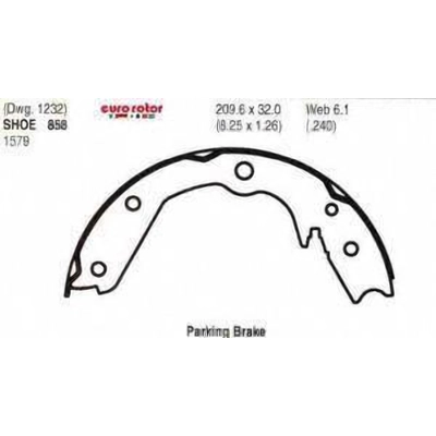 Rear Parking Brake Shoes by EUROROTOR - 858 pa2