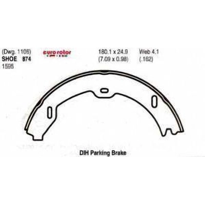 Rear Parking Brake Shoes by EUROROTOR - 874 pa2