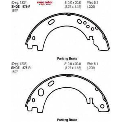 Rear Parking Brake Shoes by EUROROTOR - 876 pa2