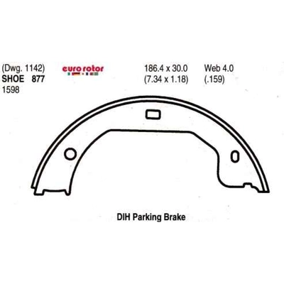 Rear Parking Brake Shoes by EUROROTOR - 877 pa3
