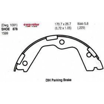 Rear Parking Brake Shoes by EUROROTOR - 878 pa1