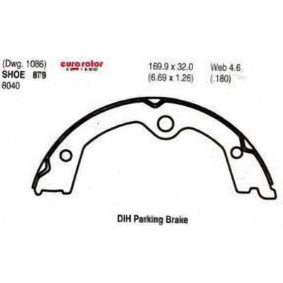 Rear Parking Brake Shoes by EUROROTOR - 879 pa1