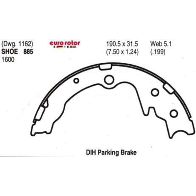 Rear Parking Brake Shoes by EUROROTOR - 885 pa3