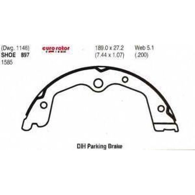 Rear Parking Brake Shoes by EUROROTOR - 897 pa1