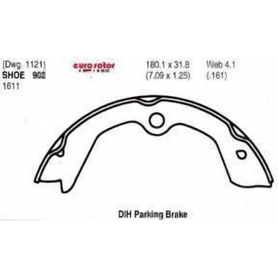 Rear Parking Brake Shoes by EUROROTOR - 902 pa1