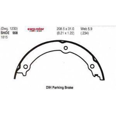 Rear Parking Brake Shoes by EUROROTOR - 908 pa2