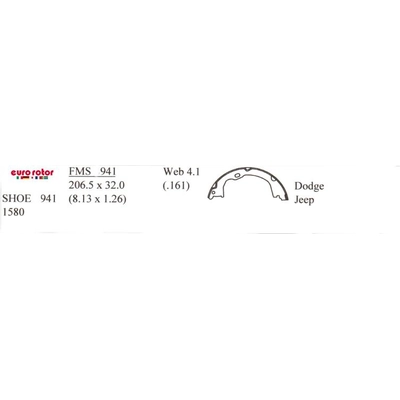 EUROROTOR - 941 - Rear Parking Brake Shoes pa4