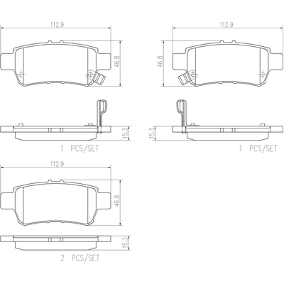 Rear Premium Ceramic Pads by BREMBO - P28062N pa2