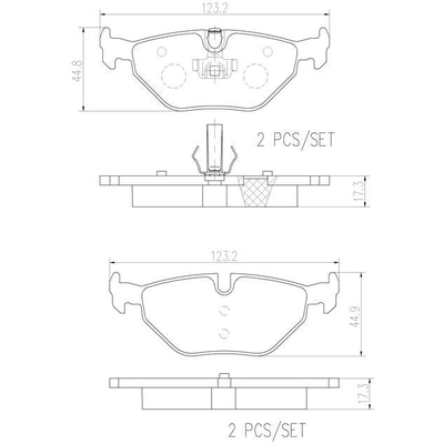 Rear Premium Ceramic Pads by BREMBO - P06025N pa5