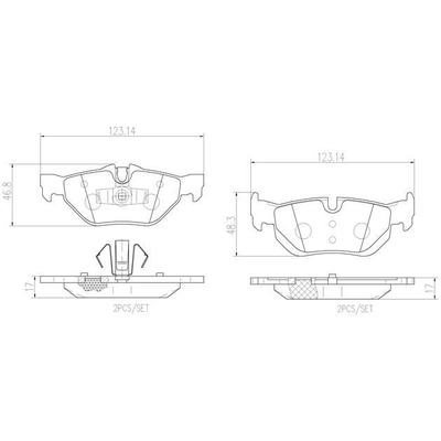 BREMBO - P06038N - Plaquettes de frein arrière en céramique qualité supérieur pa6