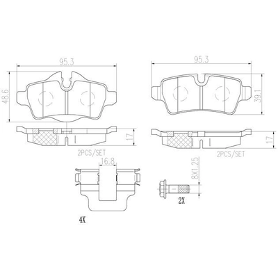 Rear Premium Ceramic Pads by BREMBO - P06052N pa5