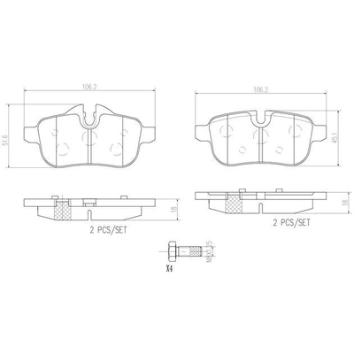 Rear Premium Ceramic Pads by BREMBO - P06062N pa6