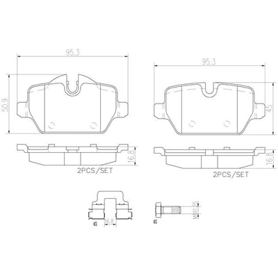 BREMBO - P06080N - Rear Premium Ceramic Pads pa6