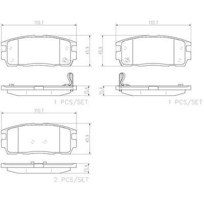 Rear Premium Ceramic Pads by BREMBO - P10004N pa2